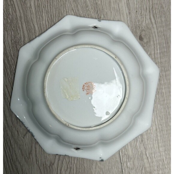 Vintage Porcelain Bowl Dish Floral & Bird Iridescent Opalescent Glaze Japan - Picture 4 of 6